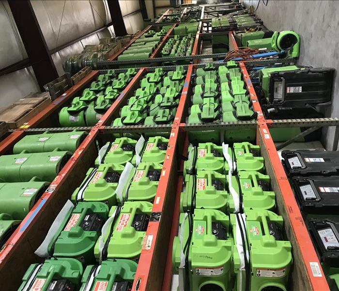 SERVPRO warehouse filled to the top with new equipment.
